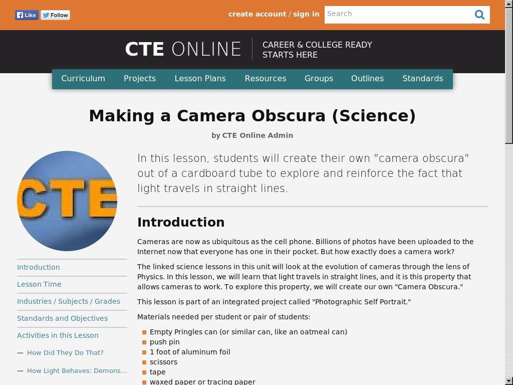 Making a Camera Obscura (Science)